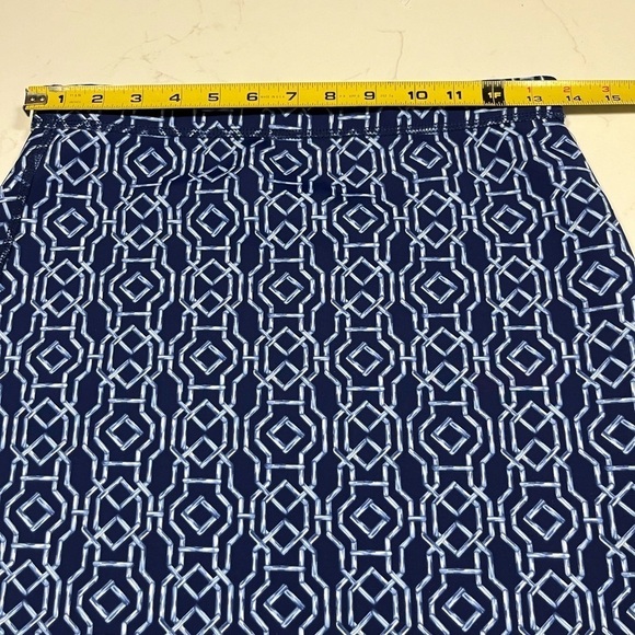 J. McLaughlin Halle Reversible Scuba Blue Queen Palm Rattan Pencil Skirt XS - Picture 8 of 12